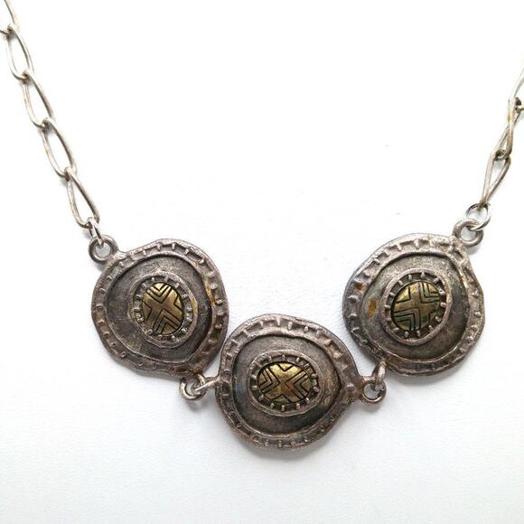 Rustic Chico's Medallion Necklace, Distressed Vintage, 18 Inches - Picture 3 of 8